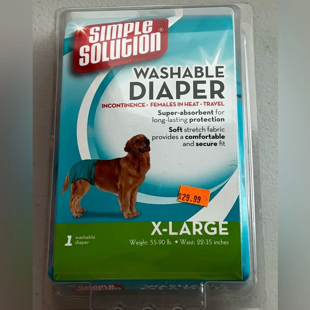 Simple Solution Blue XL Dog Washable Diaper